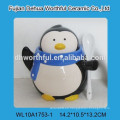 Estatuilla de pingüino promocional condimento de cerámica con cuchara